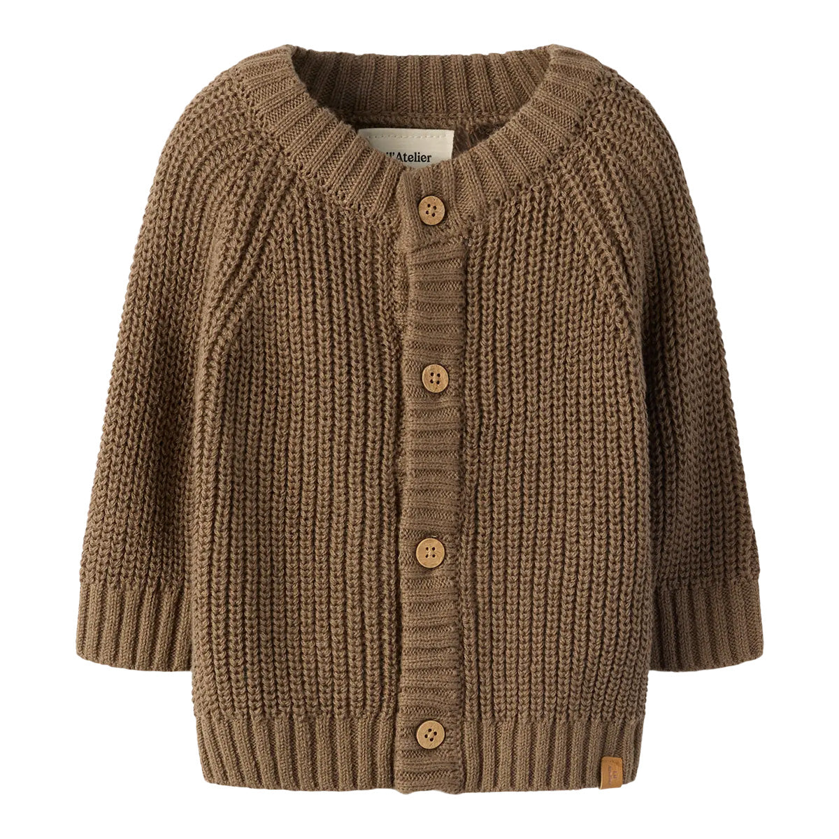 Lil'Atelier - knitted cardigan - shitake brown