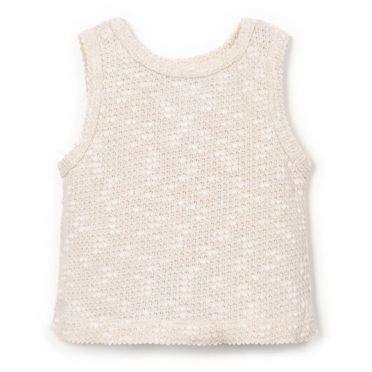 Play Up - embellished piqué top - bio resin ecru