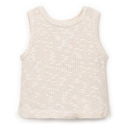 Play Up - embellished piqué top - bio resin ecru