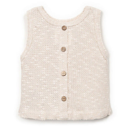 Play Up - embellished piqué top - bio resin ecru