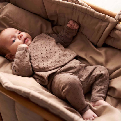 Müsli - knitted cardigan with cross closure - walnut