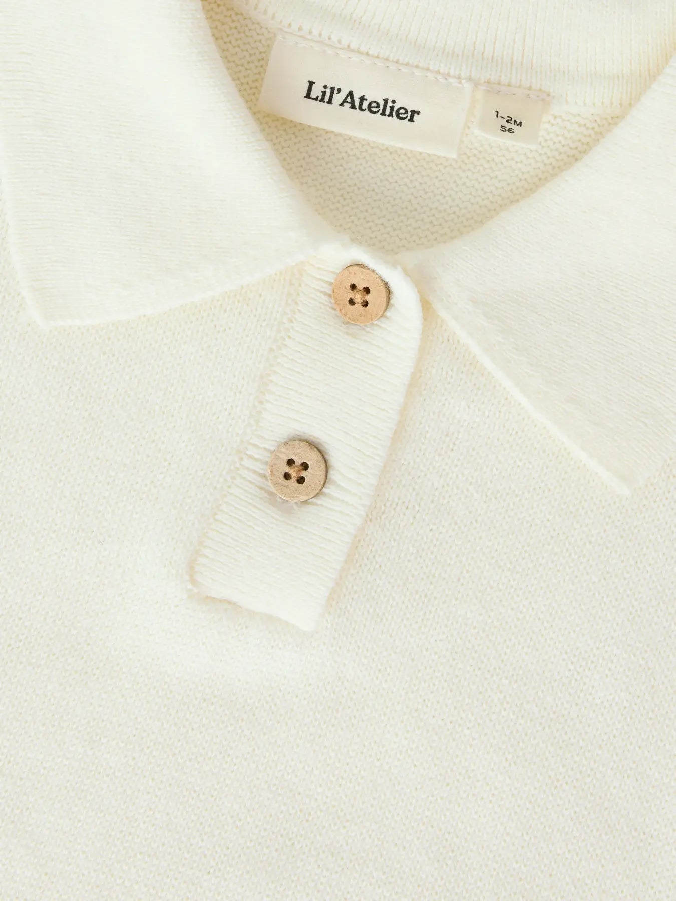 Lil'Atelier - knitted polo baby - coconut milk