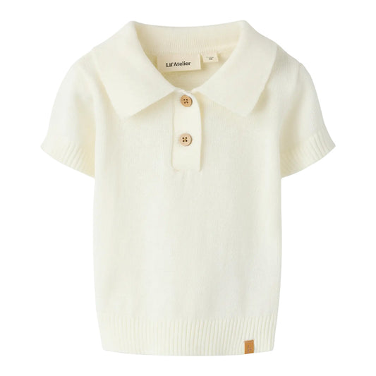 Lil'Atelier - knitted polo baby - coconut milk