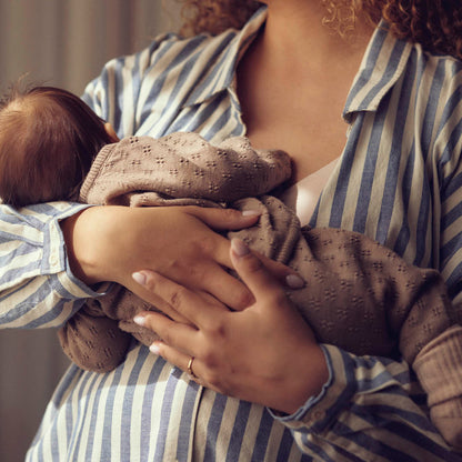 Müsli - knitted cardigan with cross closure - walnut