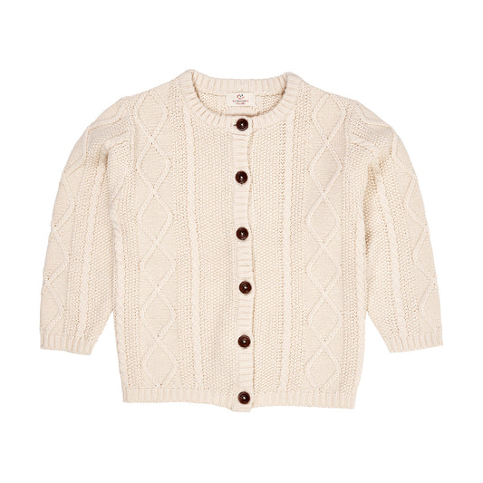 Knitted cable cardigan ~ cream