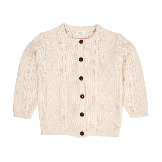 Knitted cable cardigan - cream