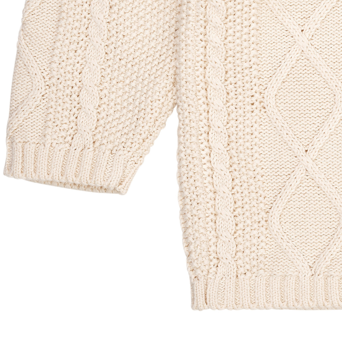 Knitted cable cardigan ~ cream