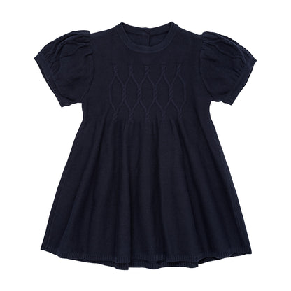 Knitted cable dress - navy