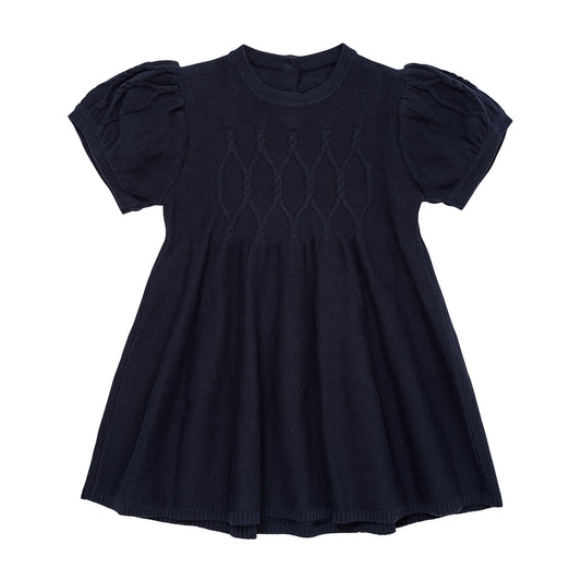Knitted cable dress - navy