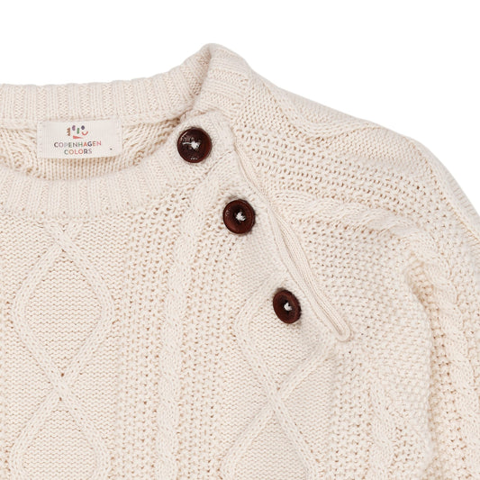 Copenhagen Colors - knitted cable jumper - cream