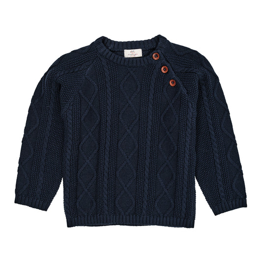 Knitted cable jumper ~ navy