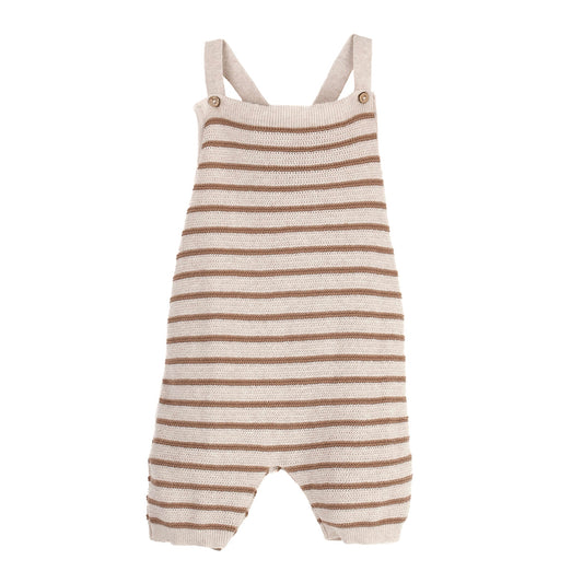 Knitted dungarees ~ brown stripe