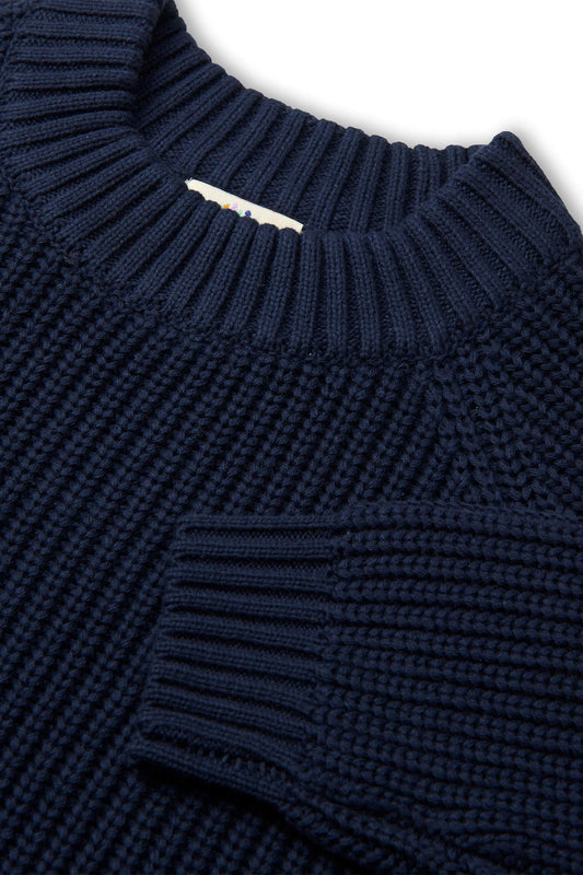 Copenhagen Colors - knitted classic rib jumper - navy