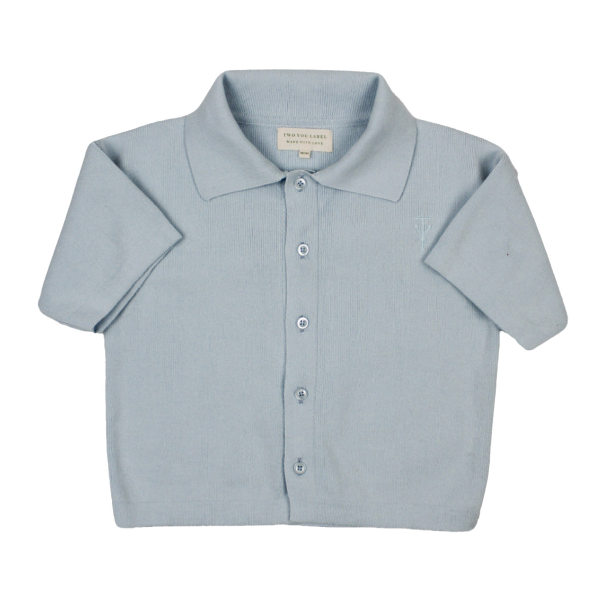 Two You Label - knitted polo - sky blue