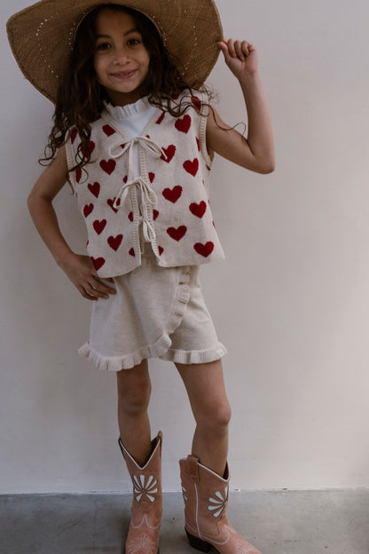 Navy Natural - heart gilet - crème/bordeaux