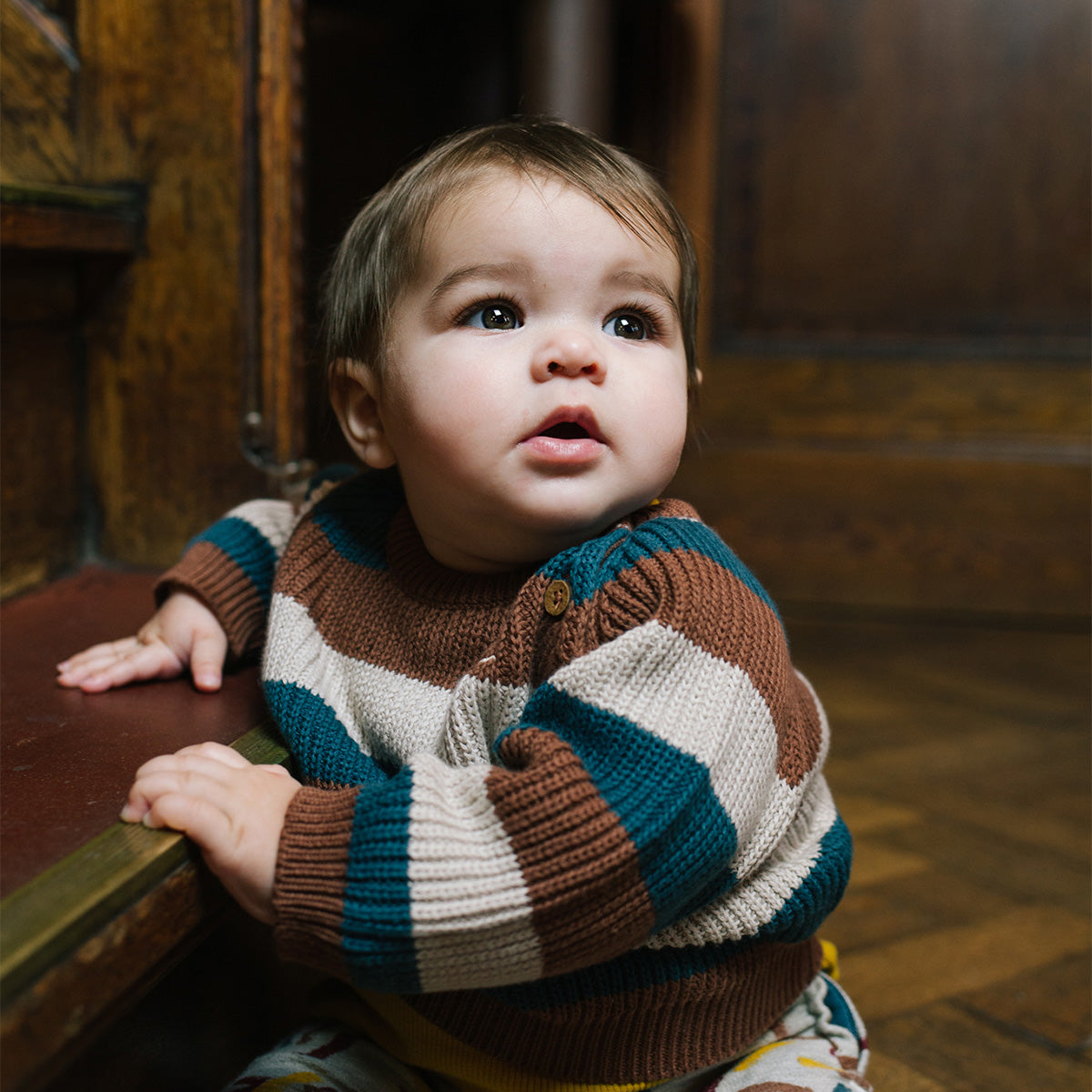 Knitted sweater Milo - stripe blue