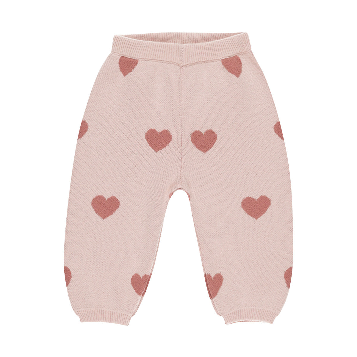 Heart knit pants - bubblegum pink