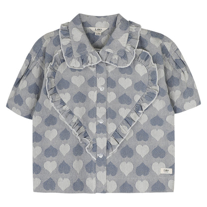 Labo - denim heart blouse Laila - blue light