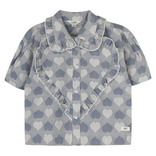 Labo - denim heart blouse Laila - blue light