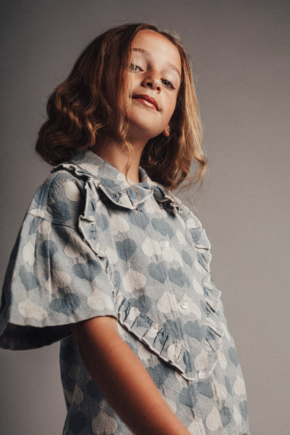 Labo - denim heart blouse Laila - blue light