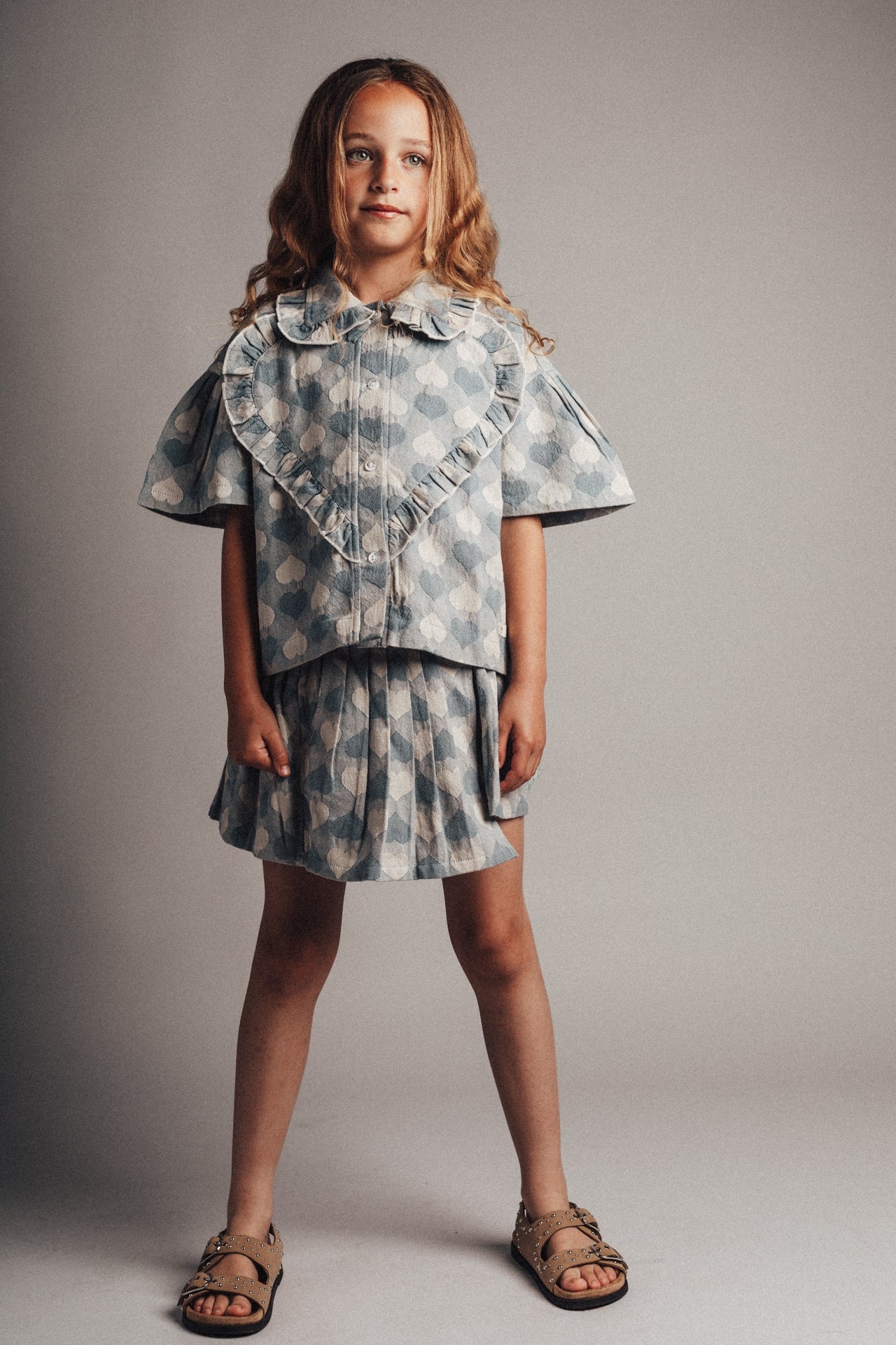 Labo - denim heart blouse Laila - blue light