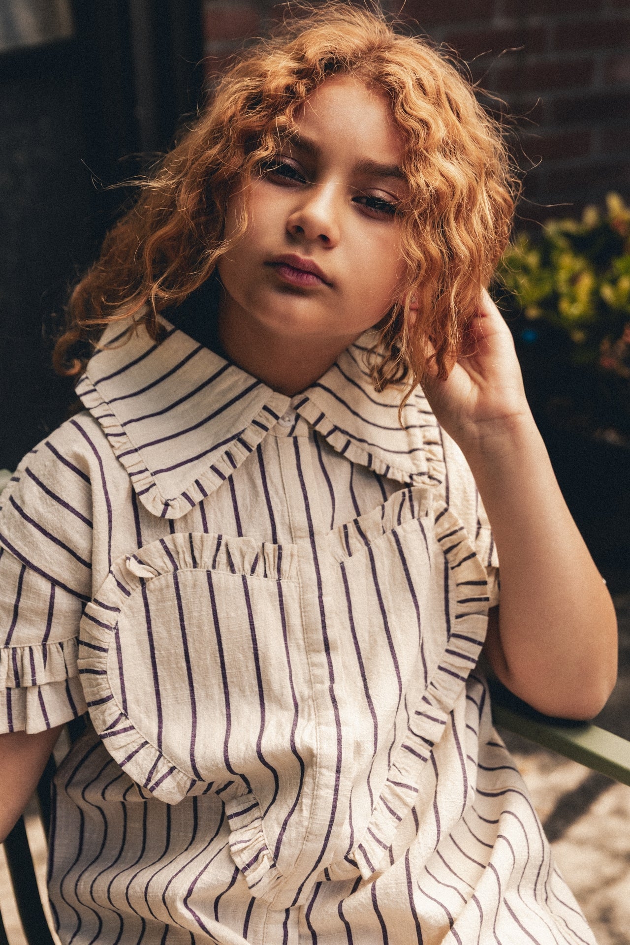 Labo - dress Larah - lavender grey stripe