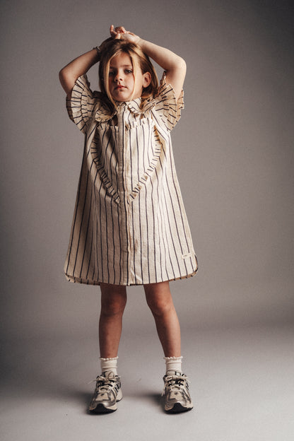 Labo - dress Larah - lavender grey stripe