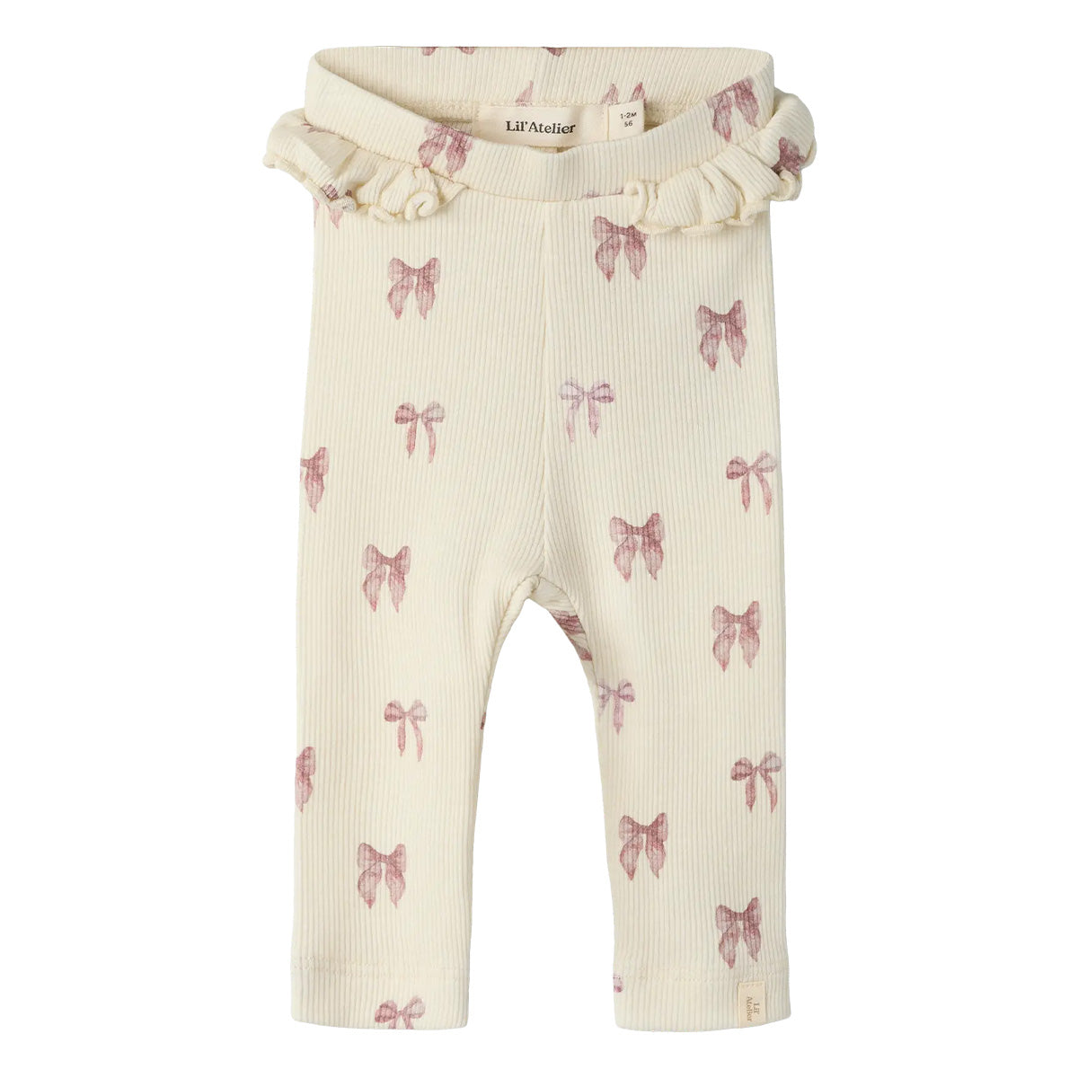 Lil'Atelier - slim fit legging bow - turtledove/pink