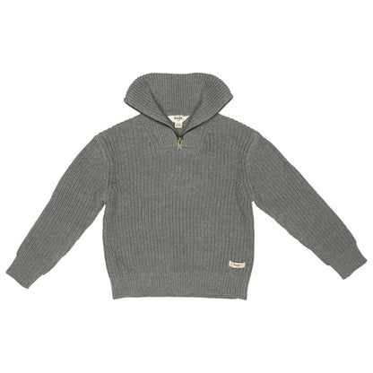 Knitted zipper pullover Lennox ~ dark grey