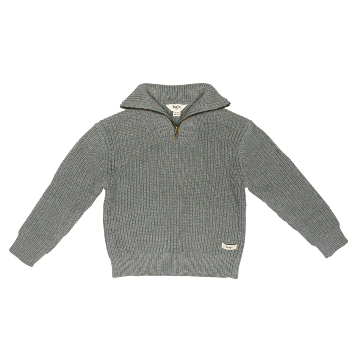 Knitted zipper pullover Lennox ~ dark grey