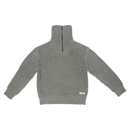 Knitted zipper pullover Lennox ~ dark grey