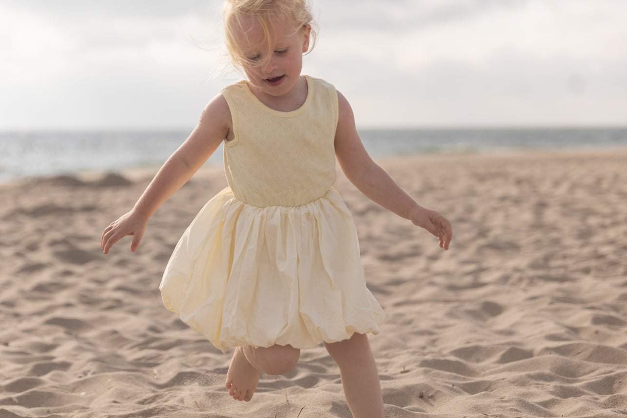 Korean Brands - balloon dress - butter yellow
