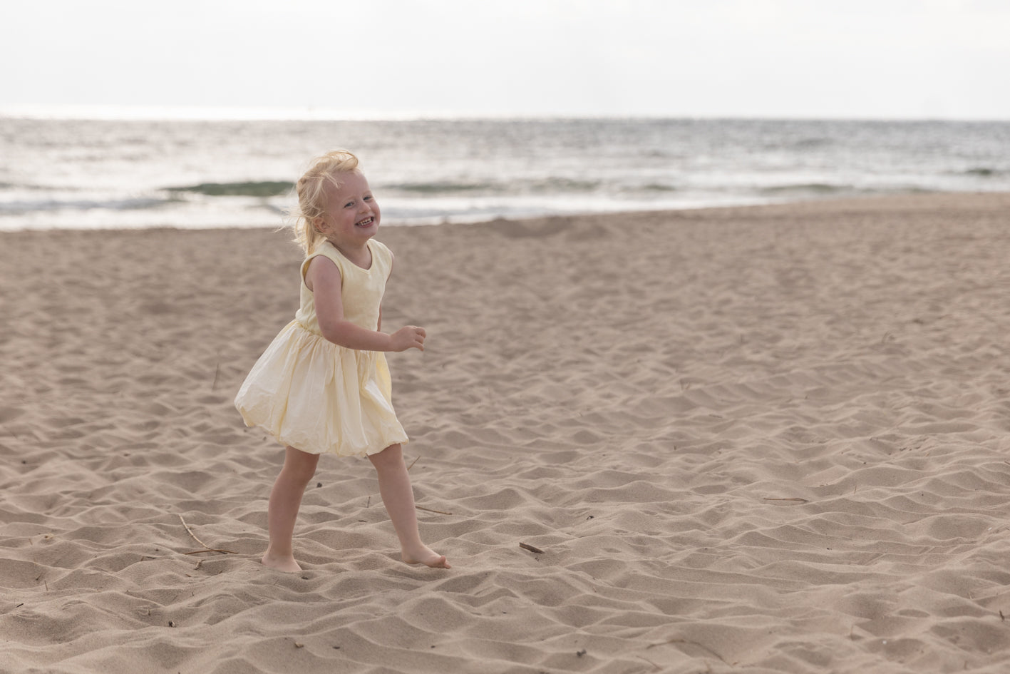 Korean Brands - balloon dress - butter yellow