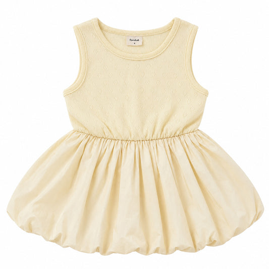 Korean Brands - balloon dress - butter yellow