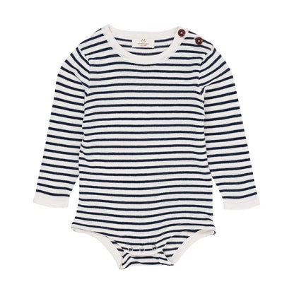 Light knitted stripe body - navy