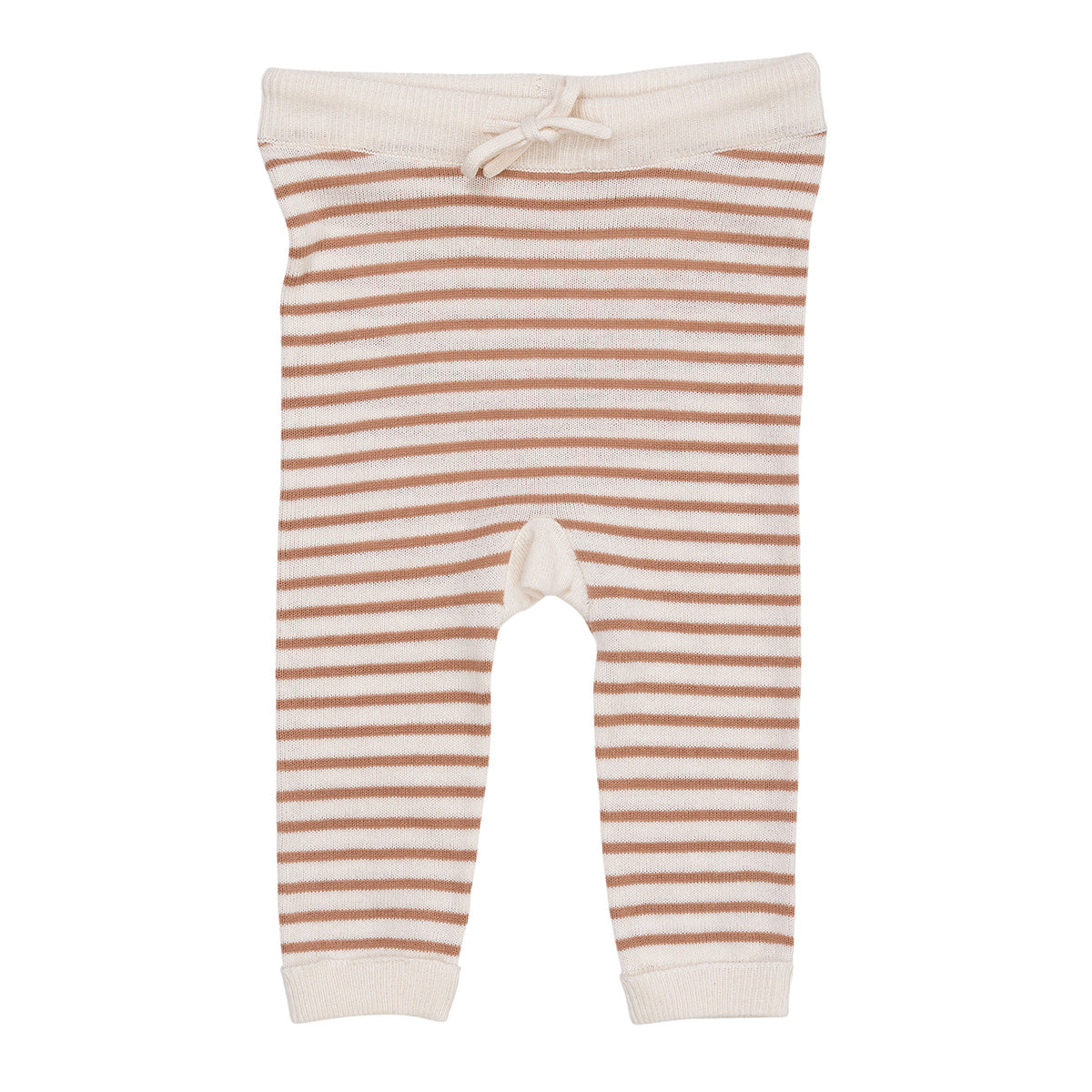 Light knitted stripe legging - natural