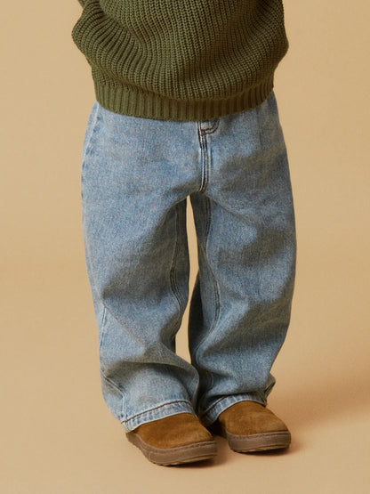 Lil'Atelier - wide jeans - medium blue denim