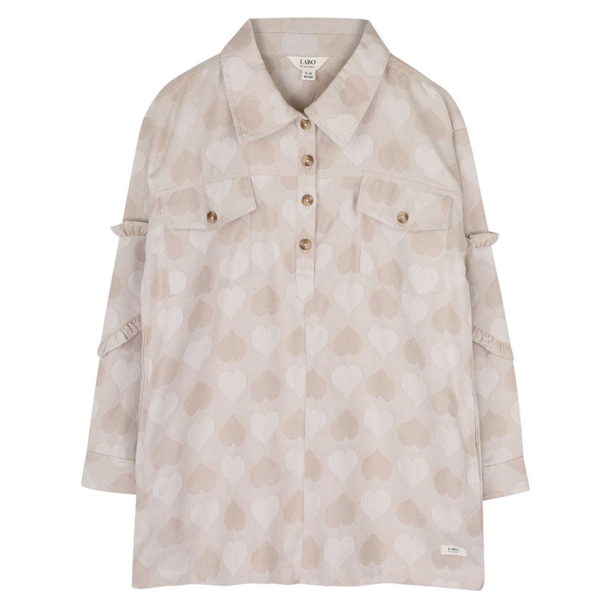Labo - dress Lilia - taupe hearts