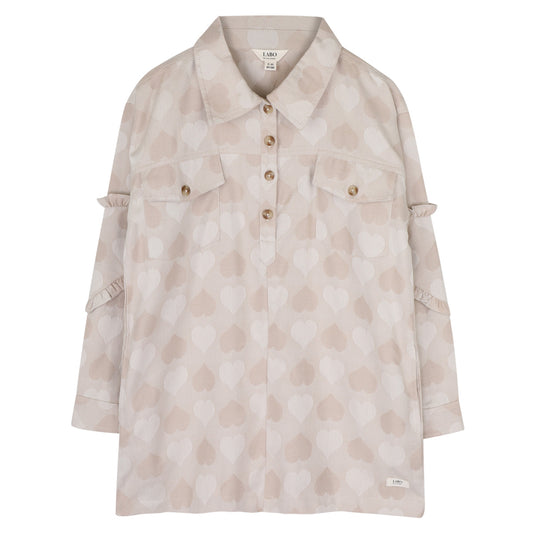 Labo - dress Lilia - taupe hearts