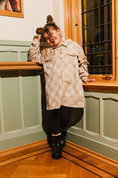 Labo - dress Lilia - taupe hearts