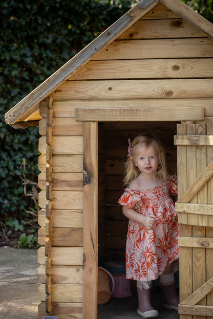 Flower dress Lillian - orange/pink