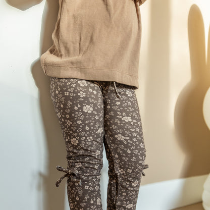Two You Label - skinny legging Lilly flower - brown