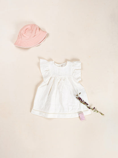 Play Up - linen dress - bio resin offwhite