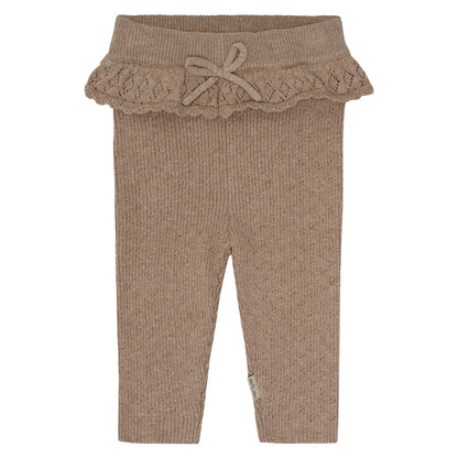 Hust & Claire - knit pants ruches - biscuit