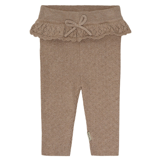 Hust & Claire - knit pants ruches - biscuit