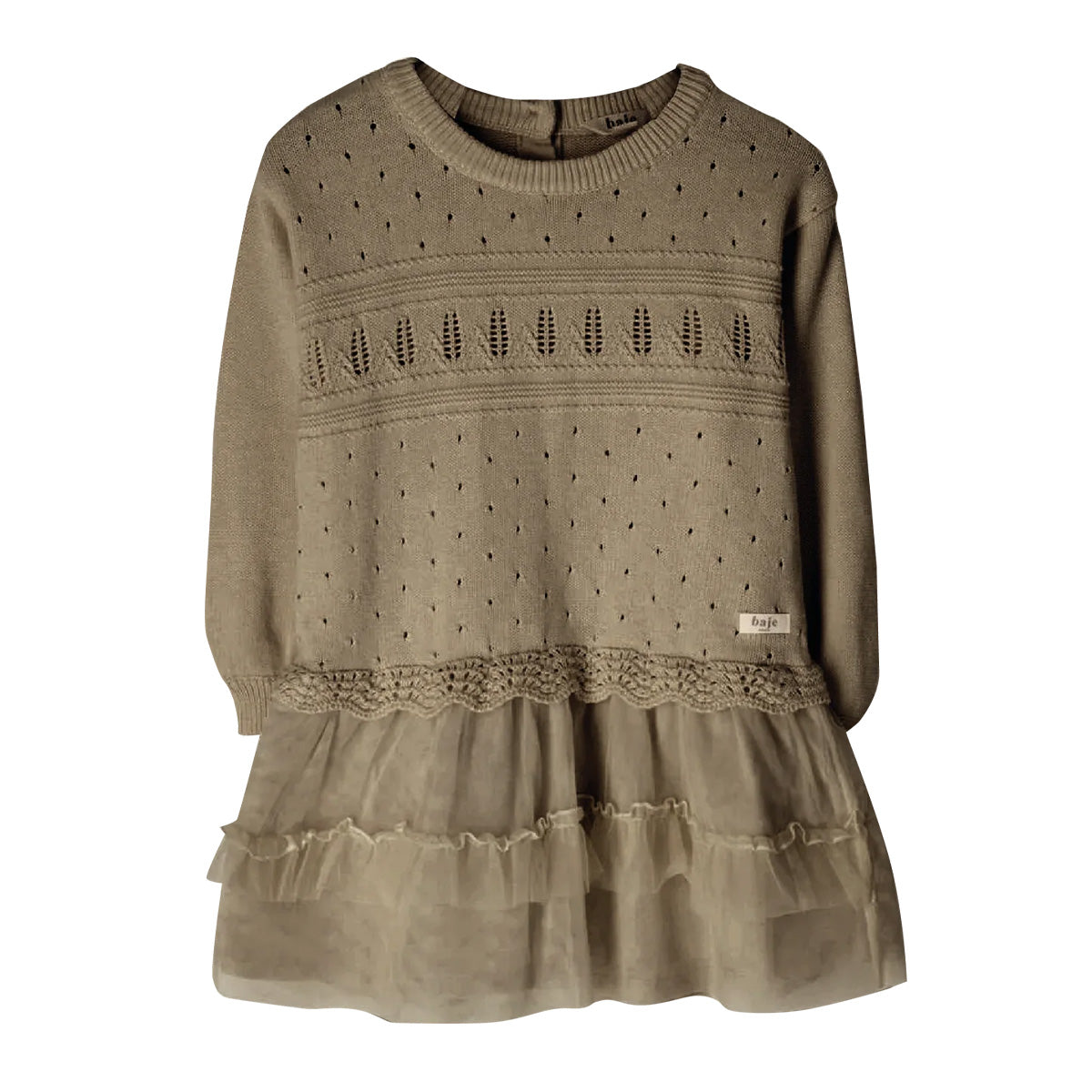 Knitted tule dress London - taupe