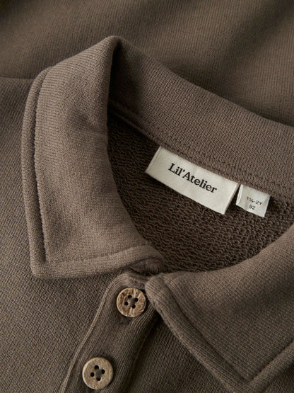 Lil'Atelier - polo sweatshirt - shitake brown