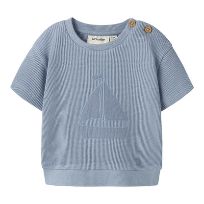 Lil'Atelier - sweat shirt sailboat - dusty blue