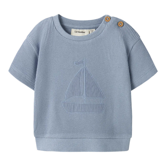 Lil'Atelier - sweat shirt sailboat - dusty blue