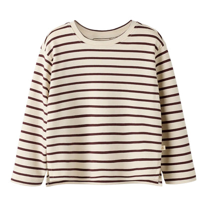 Lil'Atelier - loose top stripe - turtledove/catawba grape